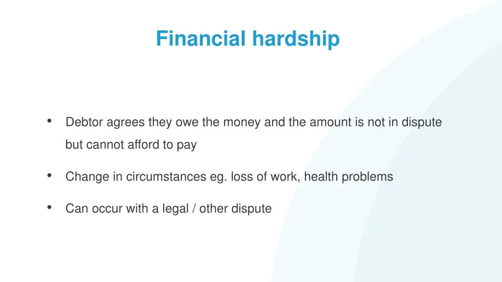 financial hardship