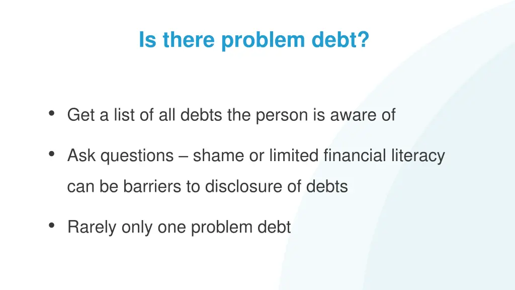 is there problem debt