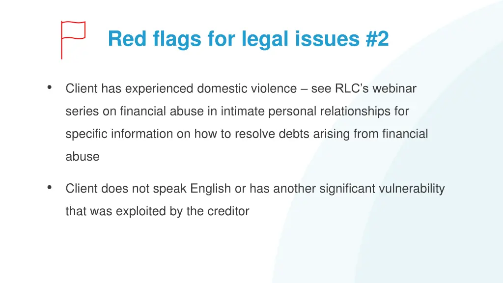 red flags for legal issues 2