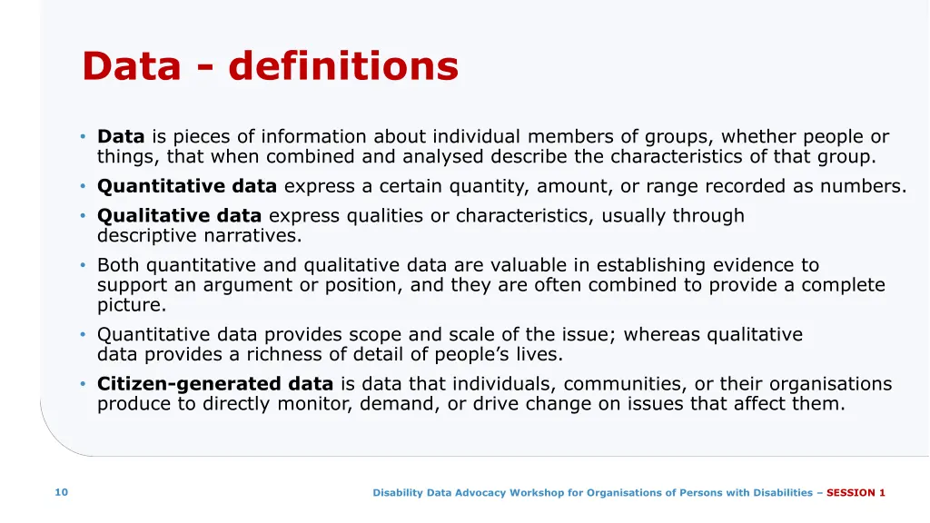 data definitions