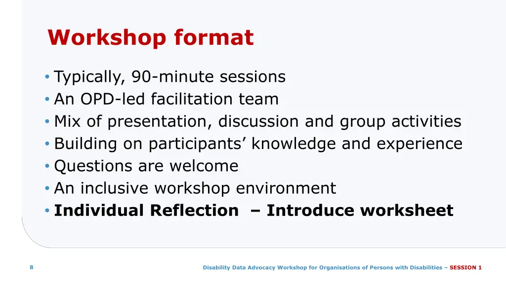 workshop format