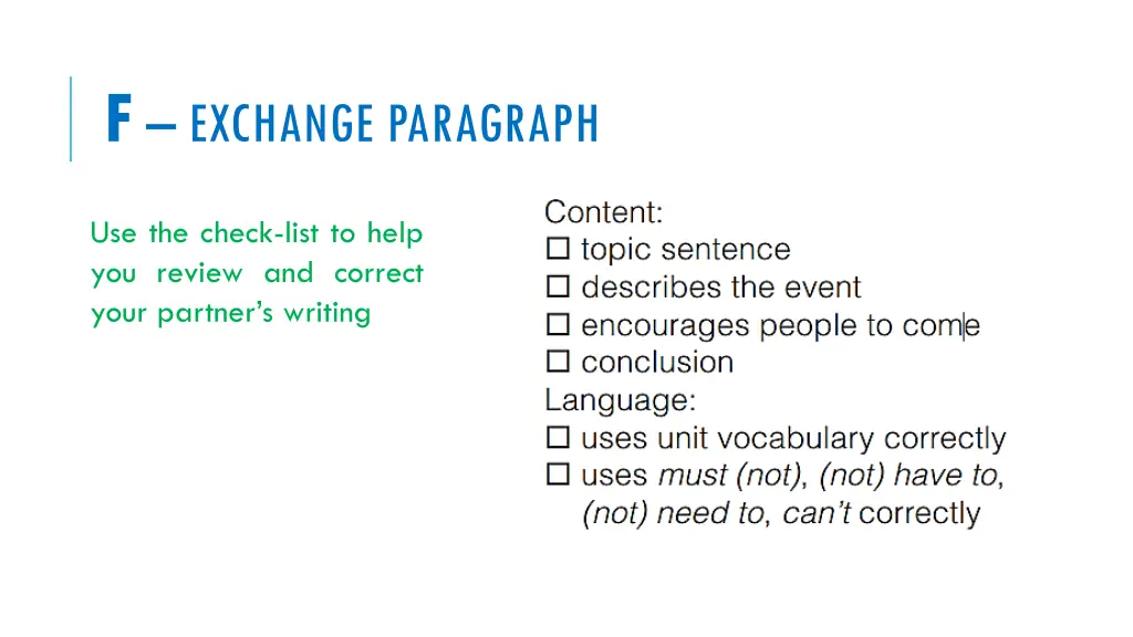 f exchange paragraph