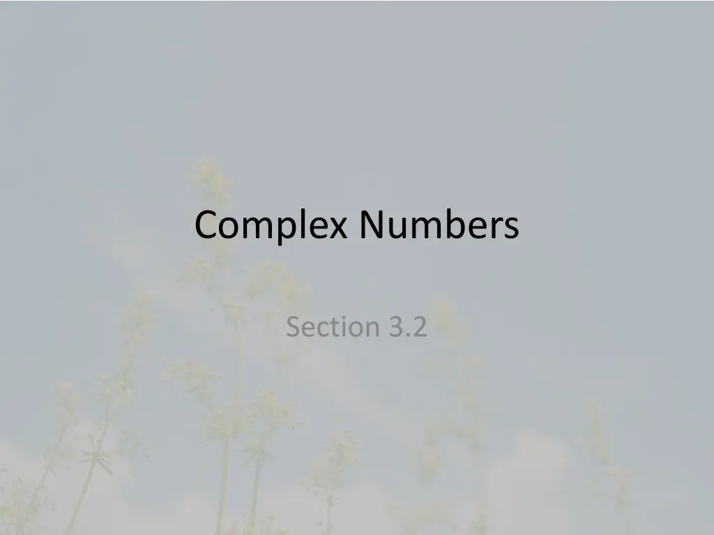 complex numbers