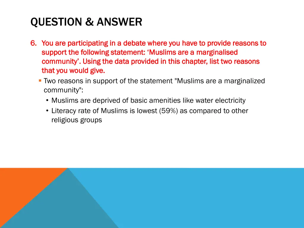 question answer 3