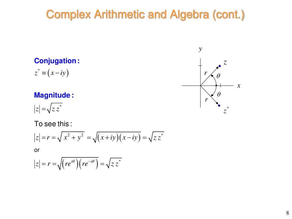 complex arithmetic and algebra cont 3