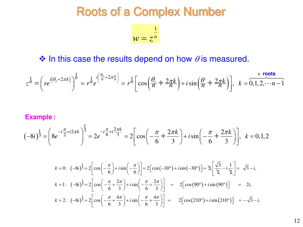 roots of a complex number