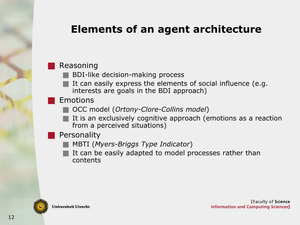 elements of an agent architecture