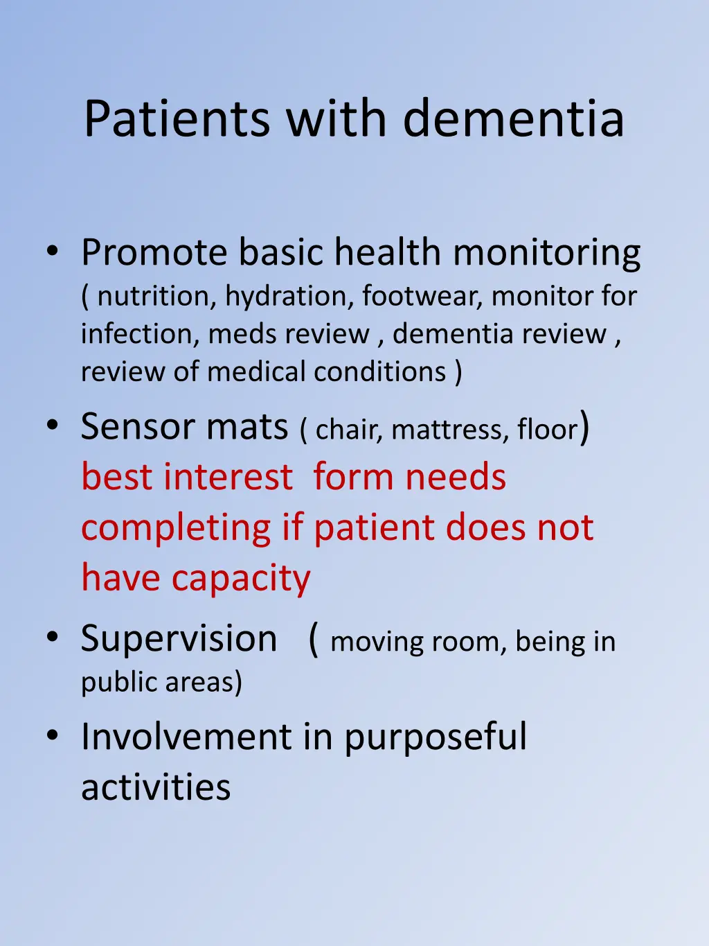 patients with dementia