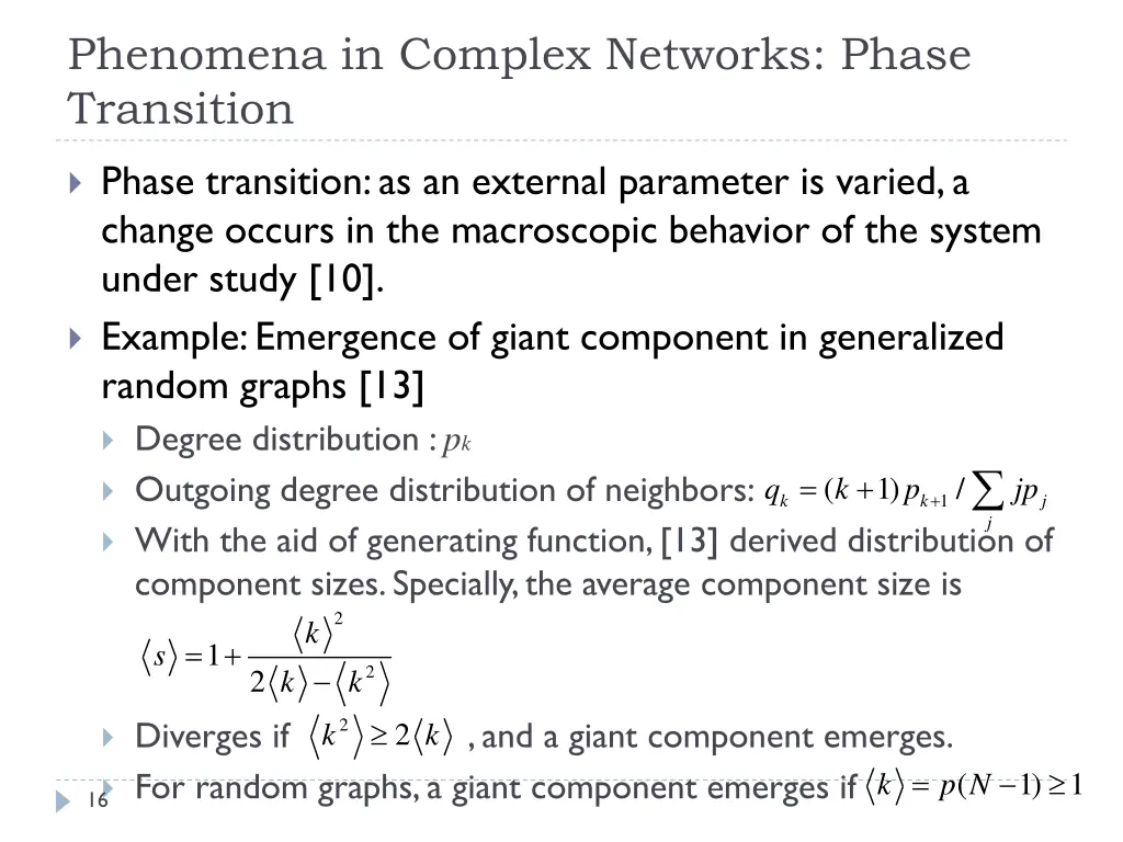 phenomena in complex networks phase transition