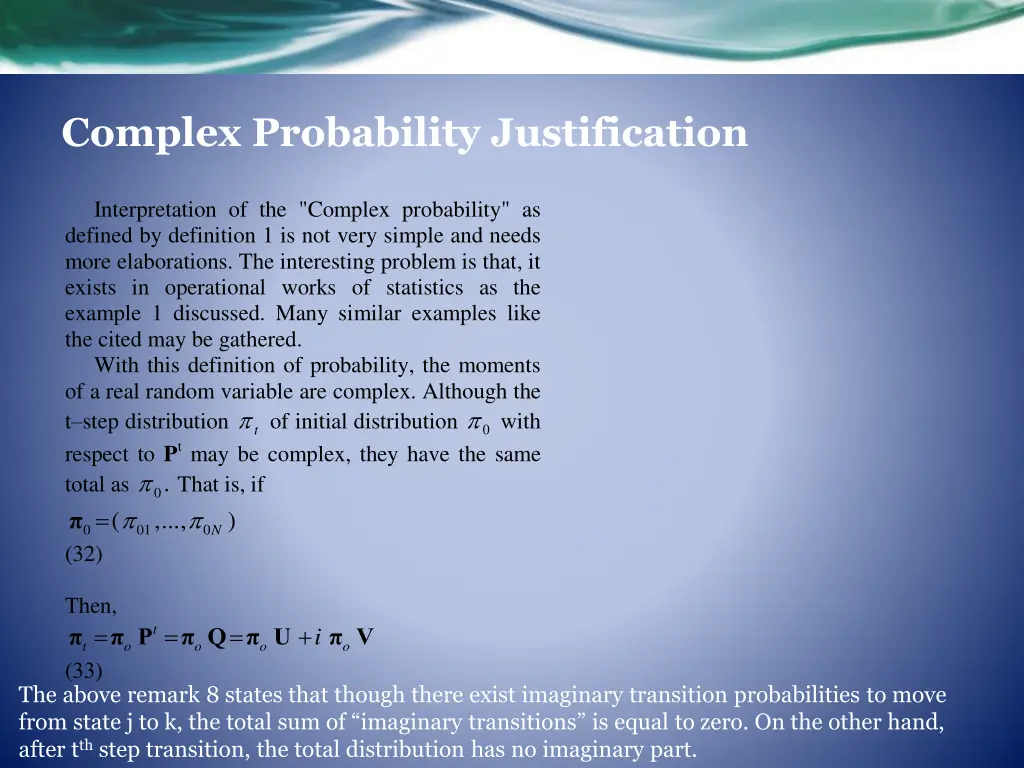 complex probability justification