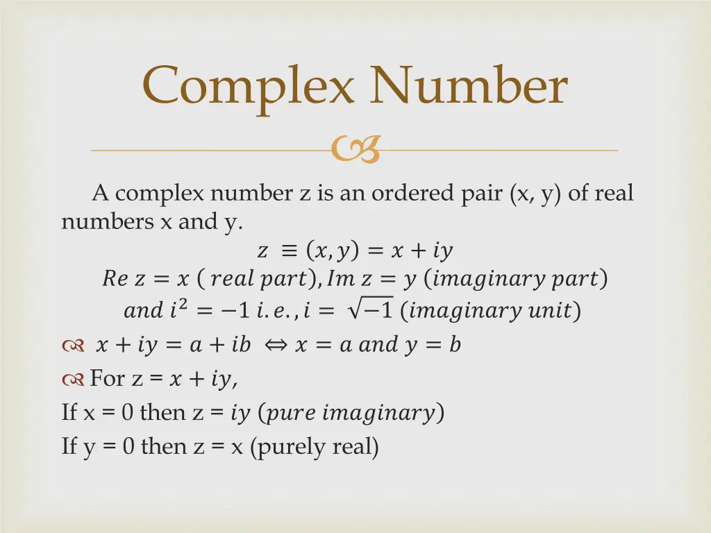 complex number