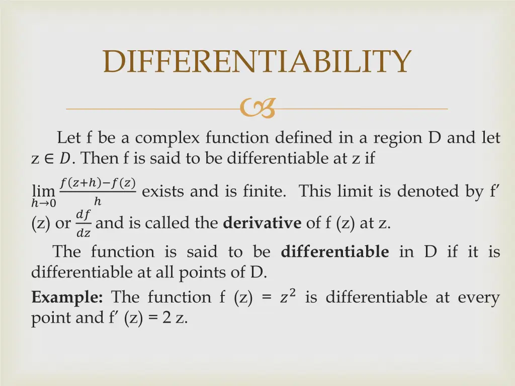 differentiability