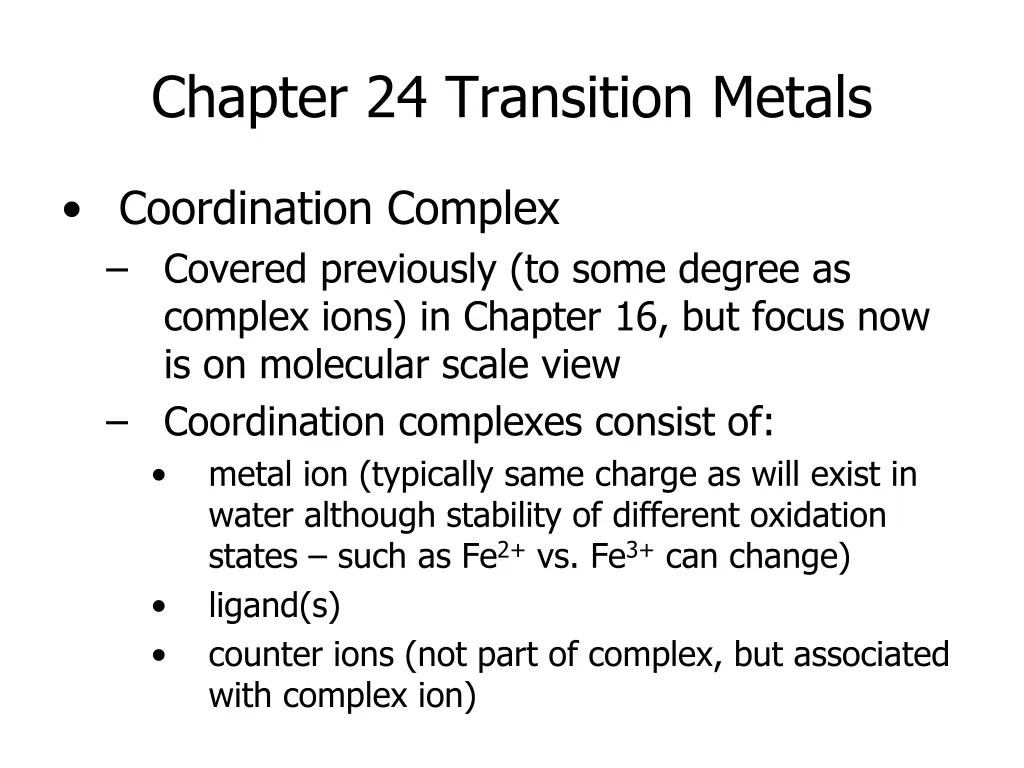 chapter 24 transition metals