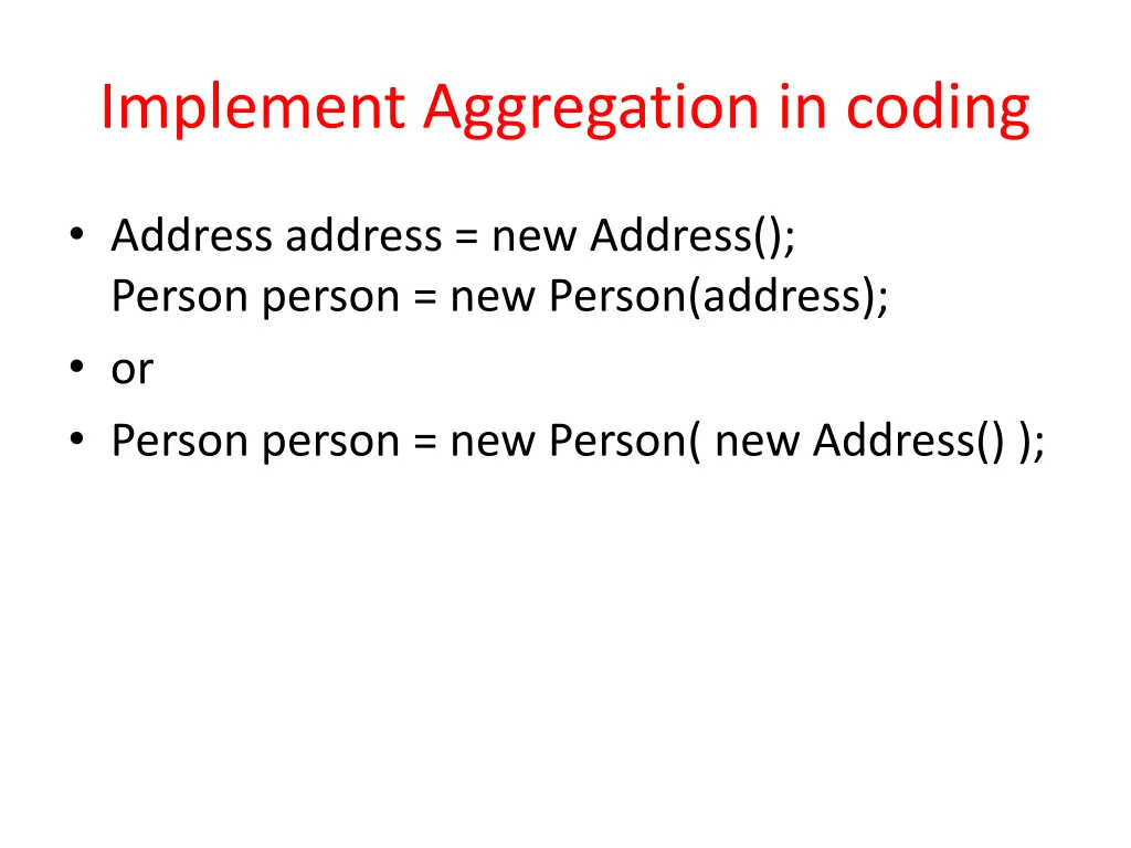 implement aggregation in coding 1