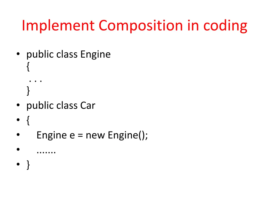 implement composition in coding