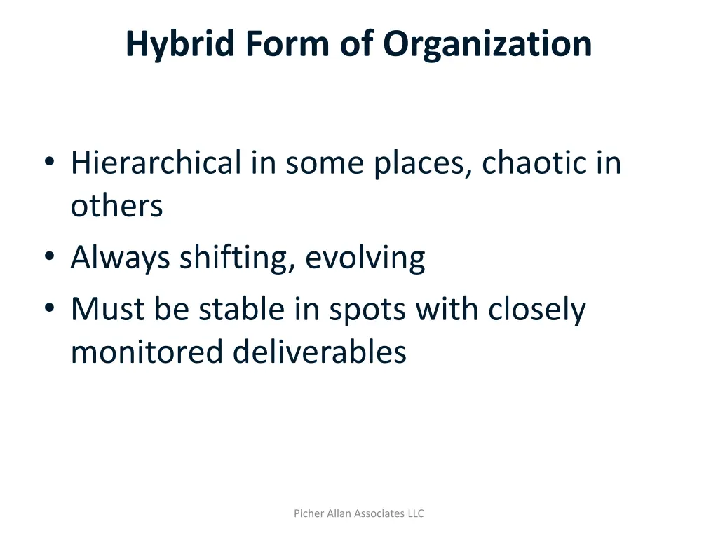 hybrid form of organization