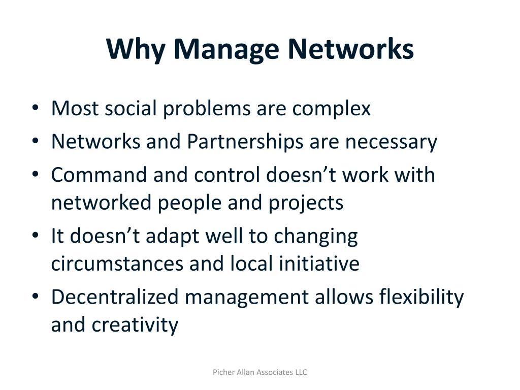 why manage networks