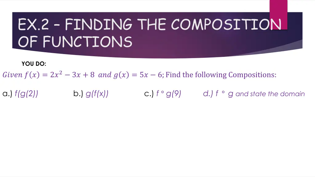 ex 2 finding the composition of functions 2