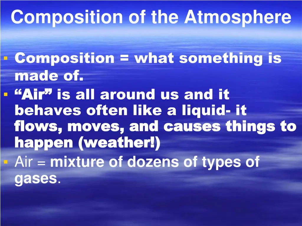 composition of the atmosphere 1