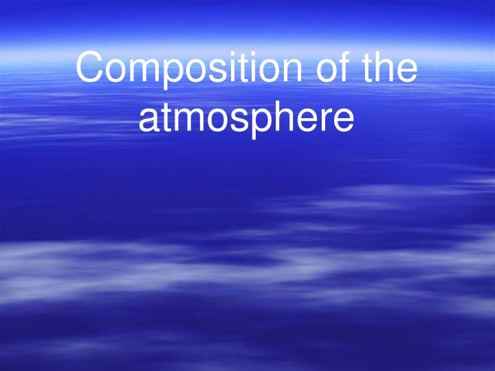 composition of the atmosphere