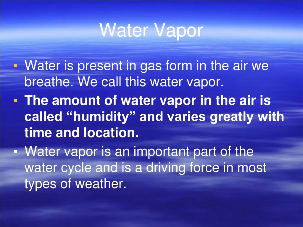 water vapor