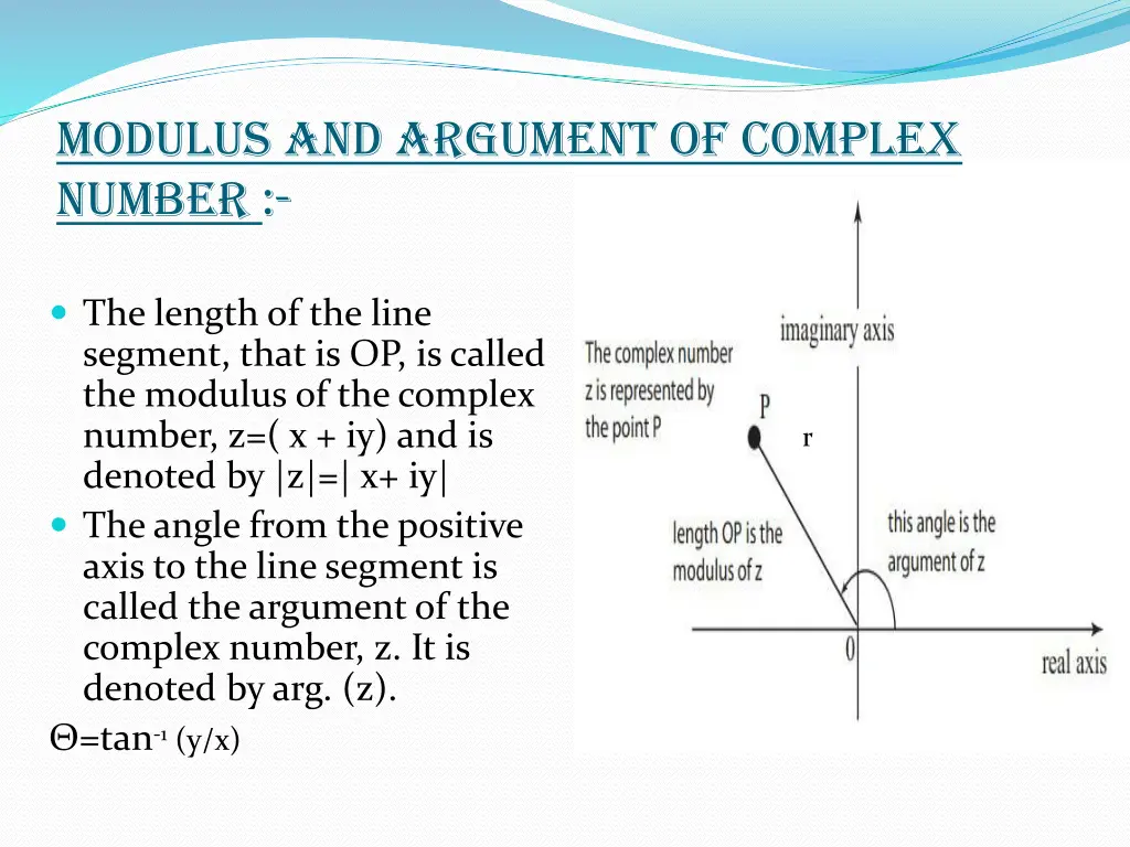 modulus and argument of complex number