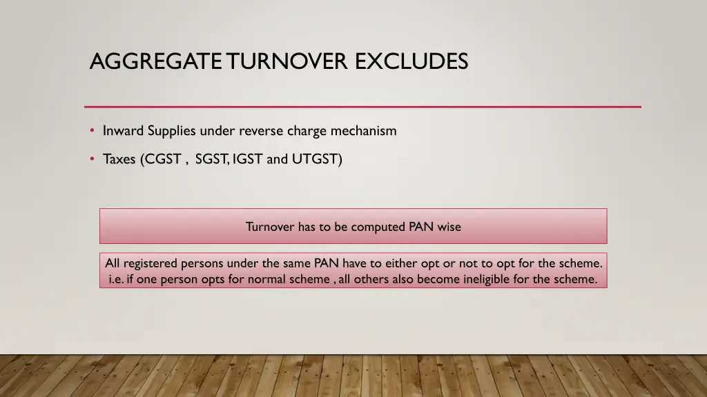 aggregate turnover excludes