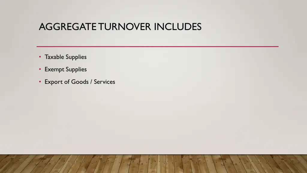 aggregate turnover includes