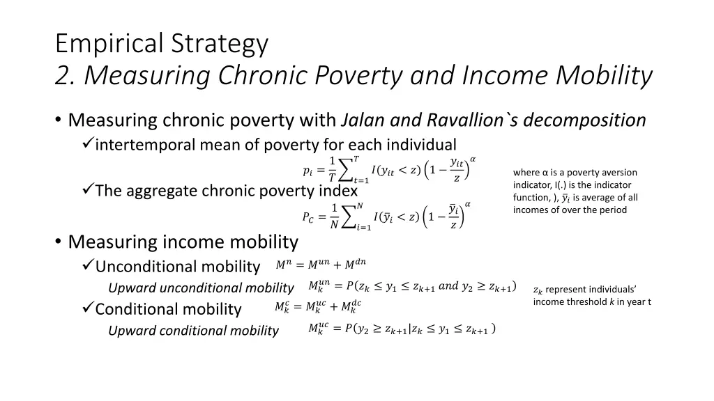 empirical strategy 2 measuring chronic poverty