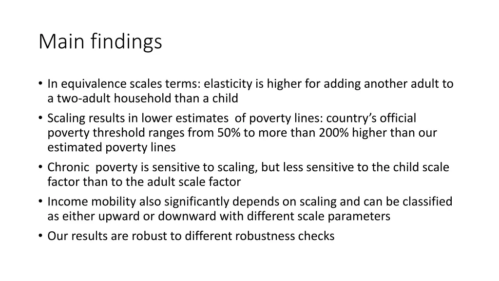 main findings