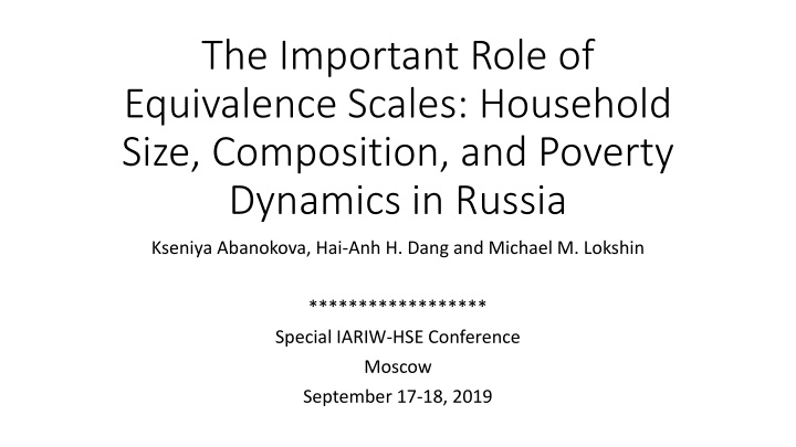 the important role of equivalence scales