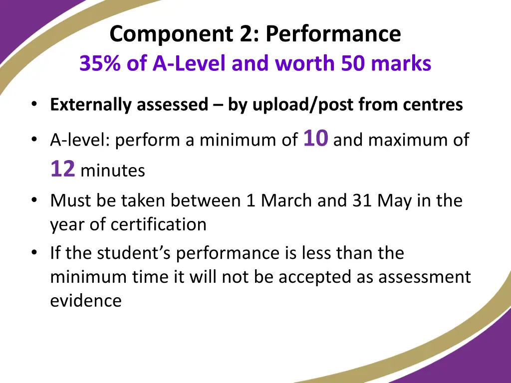 component 2 performance 35 of a level and worth