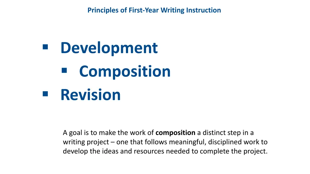 principles of first year writing instruction 2