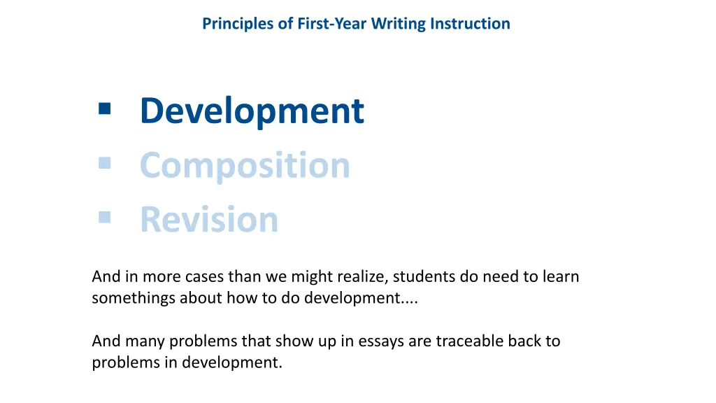 principles of first year writing instruction 3