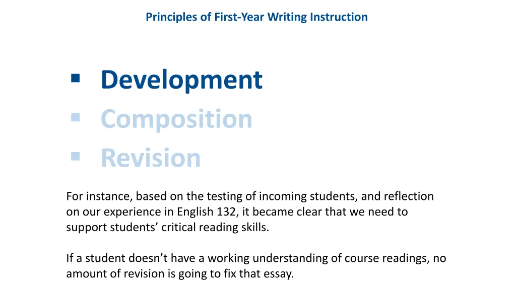 principles of first year writing instruction 4