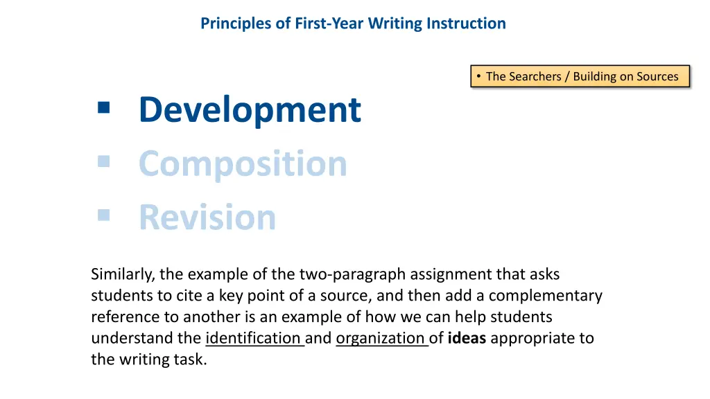 principles of first year writing instruction 6