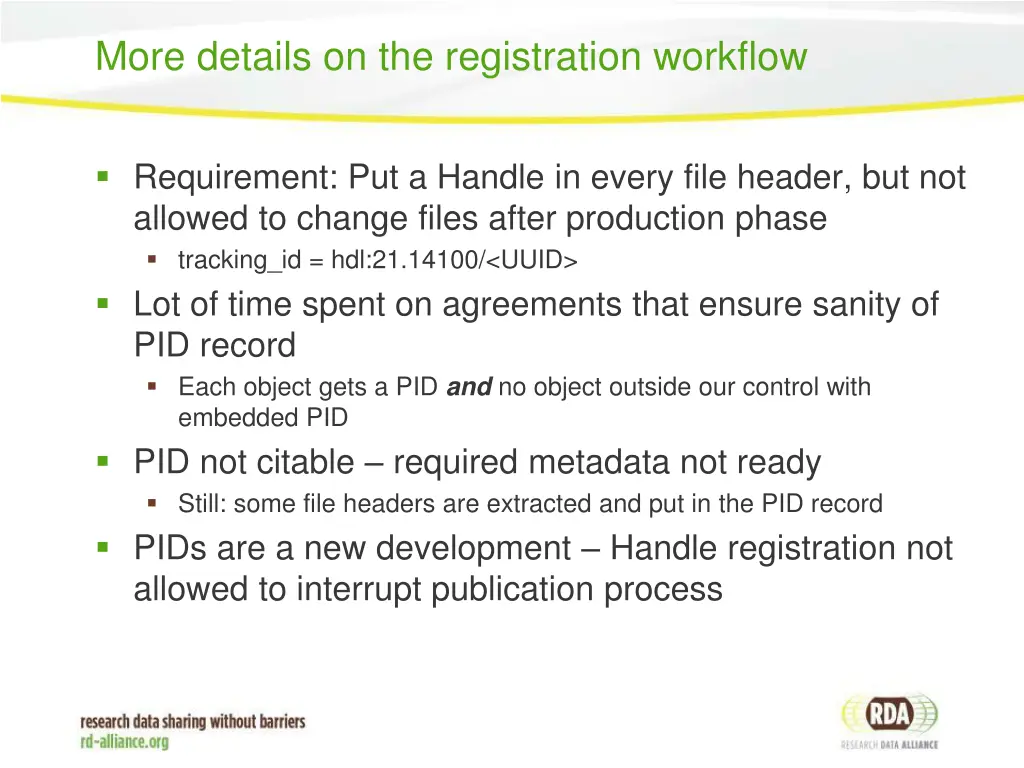 more details on the registration workflow