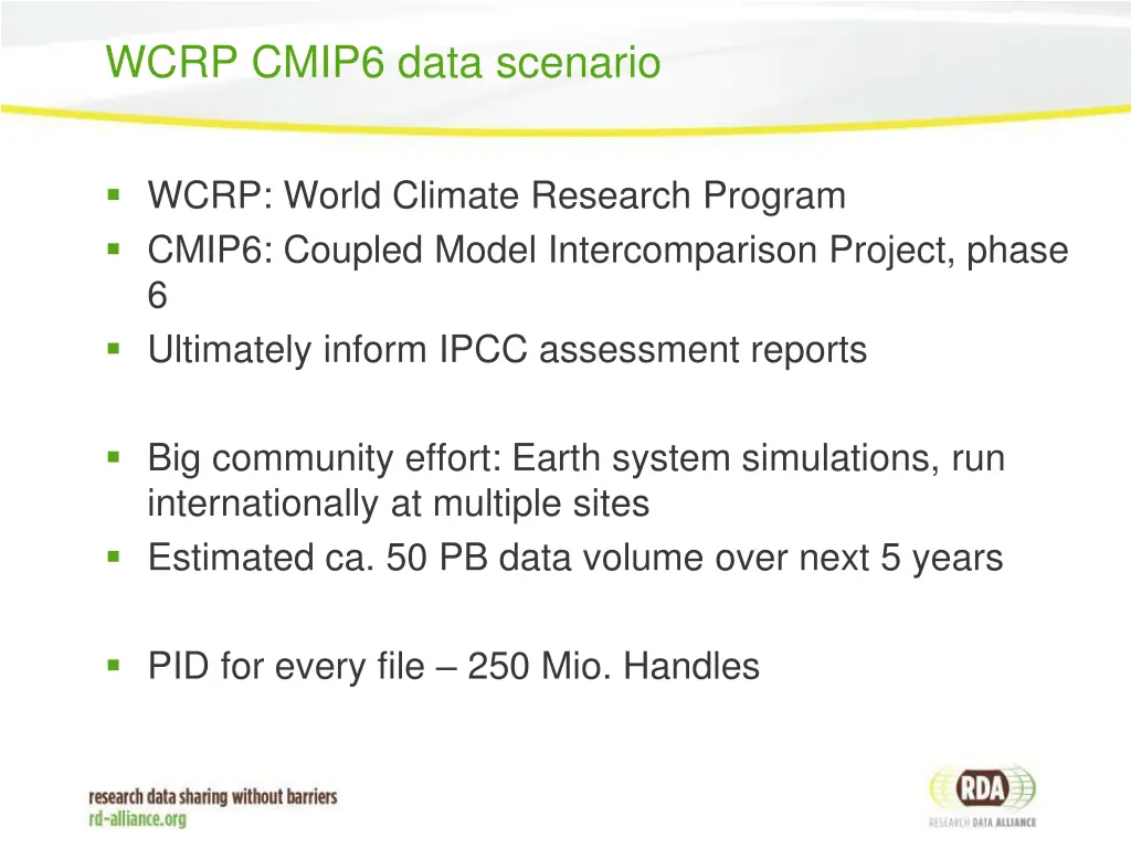 wcrp cmip6 data scenario