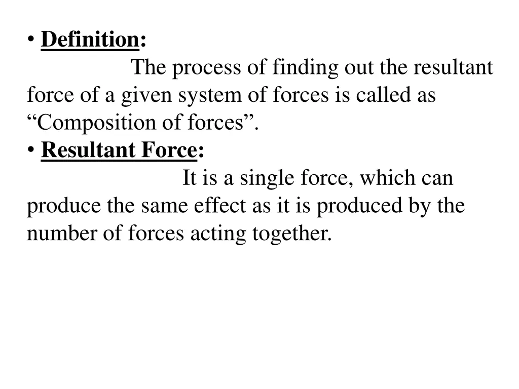 definition force of a given system of forces