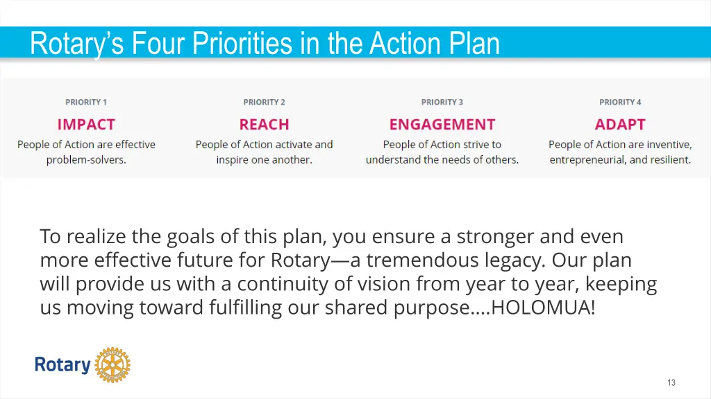 rotary s four priorities in the action plan