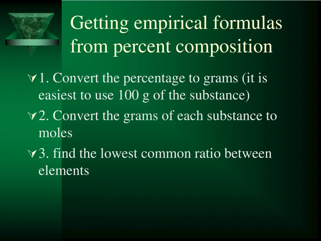 getting empirical formulas from percent