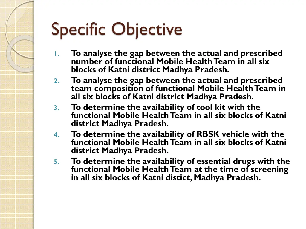 specific objective