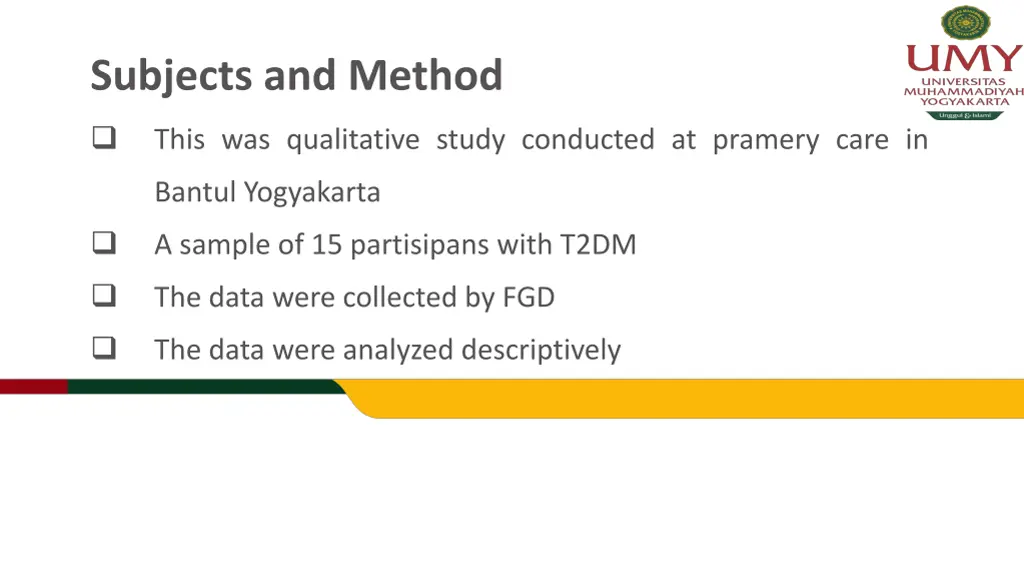 subjects and method