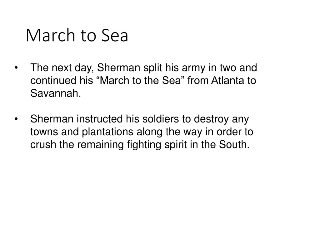 march to sea