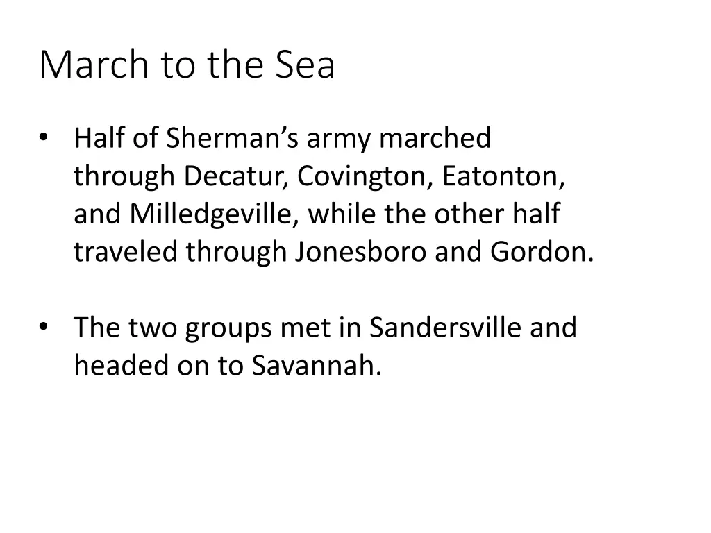 march to the sea