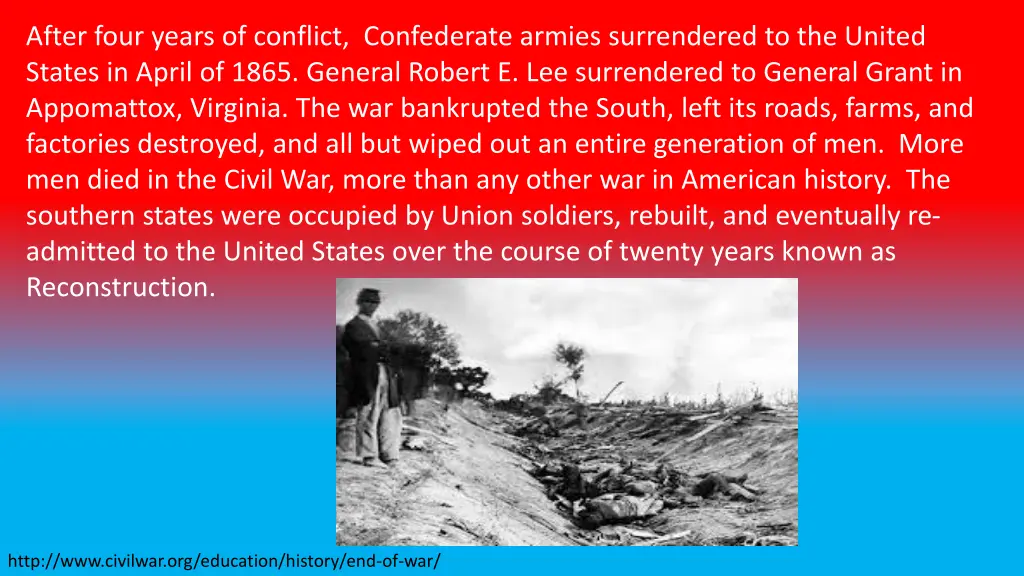 after four years of conflict confederate armies