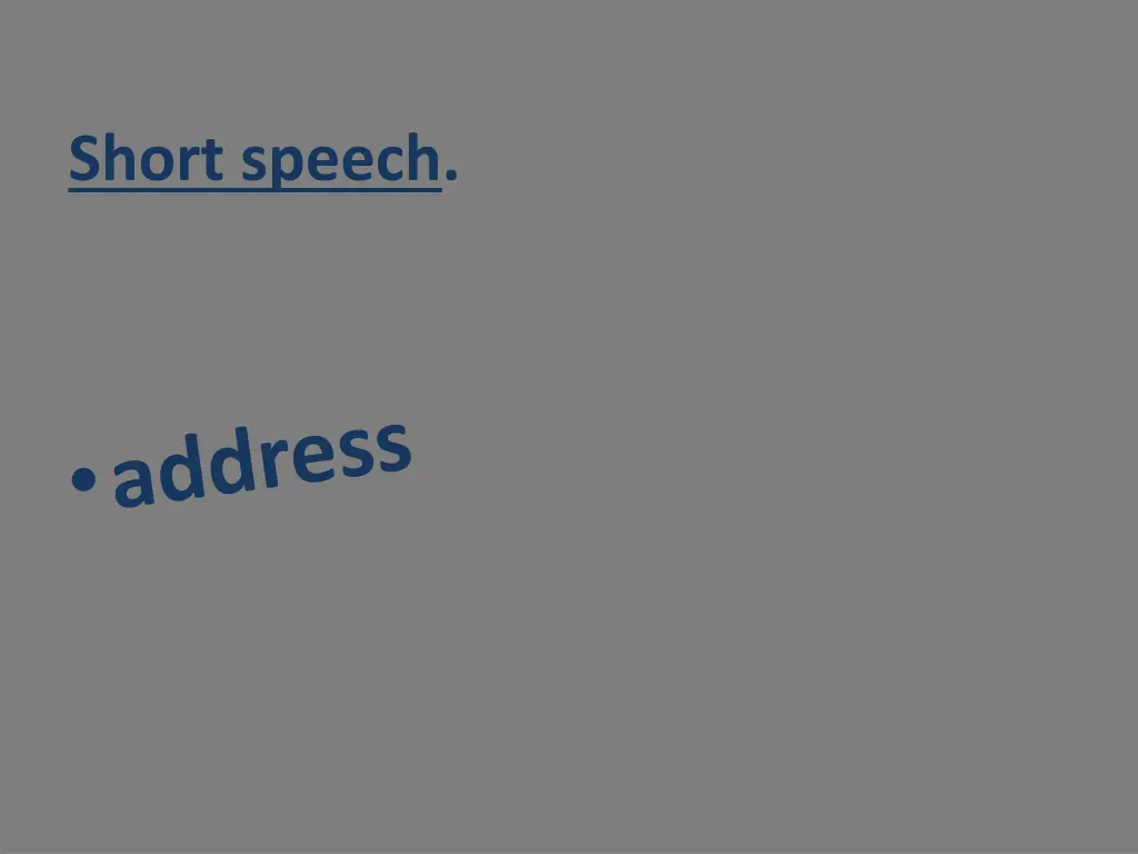 short speech