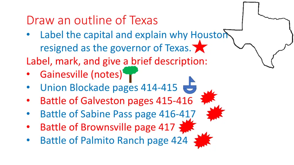 draw an outline of texas label the capital