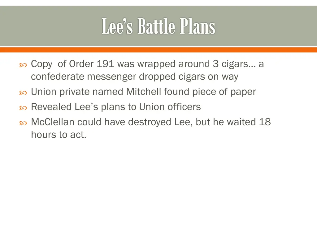 lee s battle plans