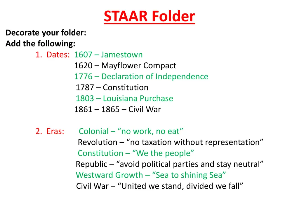 staar folder